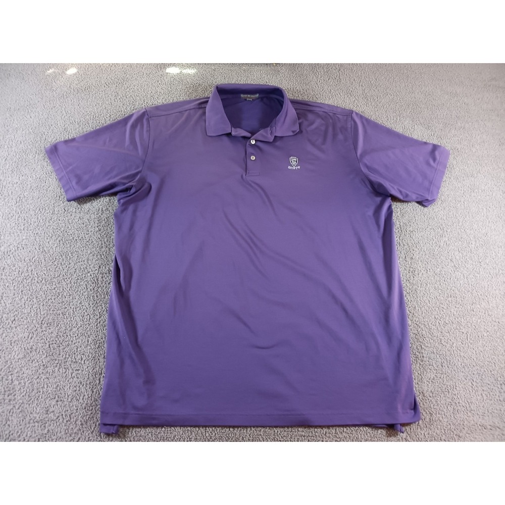 Peter‎ Millar Summer Comfort Golf Polo Shirt Mens XXL Purple Stretch Logo